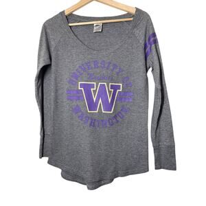 UW University of Washington Huskies Womens Long Sleeve Top Shirt Sz Medium Gray